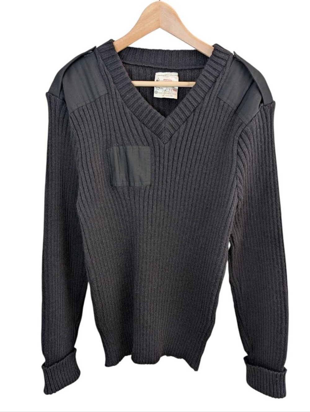 Brigade Quartermasters Woolly Pully Ribbed Sweater Black 44 (L)
